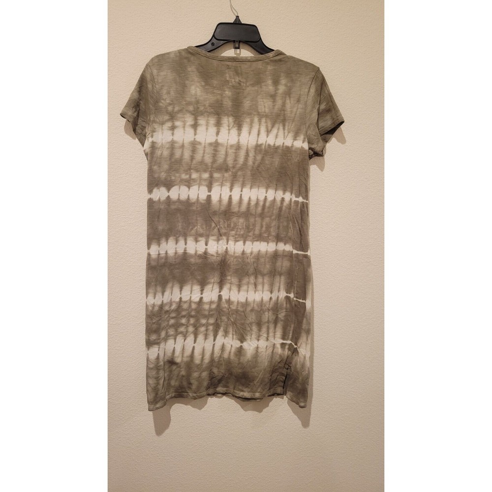 GAP Olive Green White Tie-Dye Cotton/Modal Blend T-Shirt Dress Size Large - Picture 2 of 8